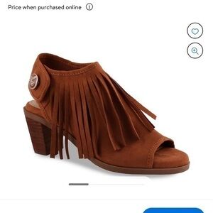 Lindsay Phillips Ansley fringe peep toe mule
